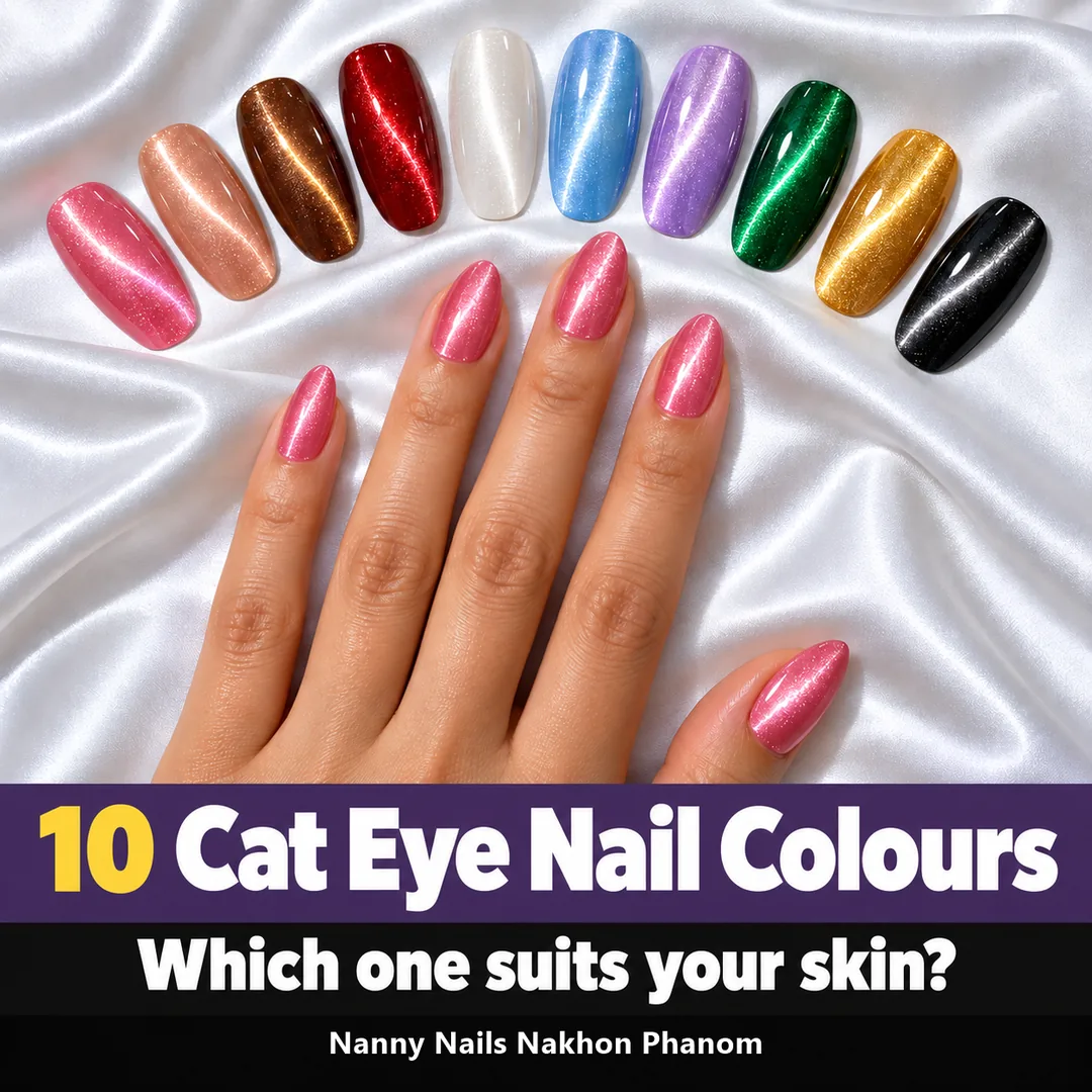 Article cover: 10 popular cat eye nail colours, Nanny Nails, nail salon in Nakhon Phanom