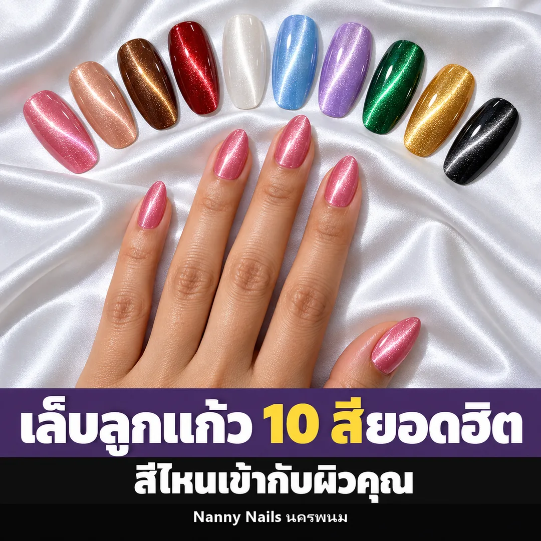 ปกบทความ เล็บลูกแก้ว 10 สียอดฮิต สีไหนเข้ากับผิวคุณ Nanny Nails นครพนม