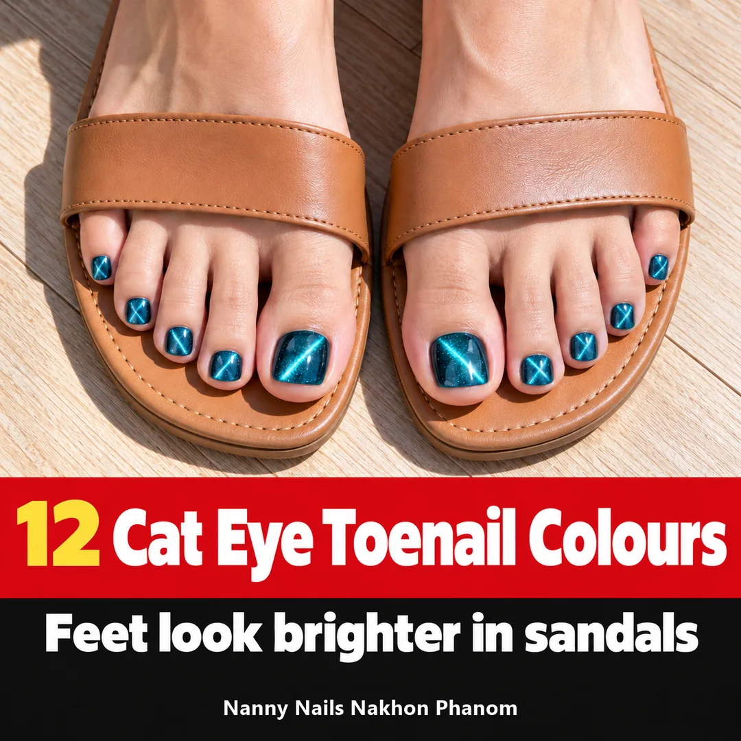 Article cover: 12 cat eye toenail colours, Nanny Nails, nail salon in Nakhon Phanom
