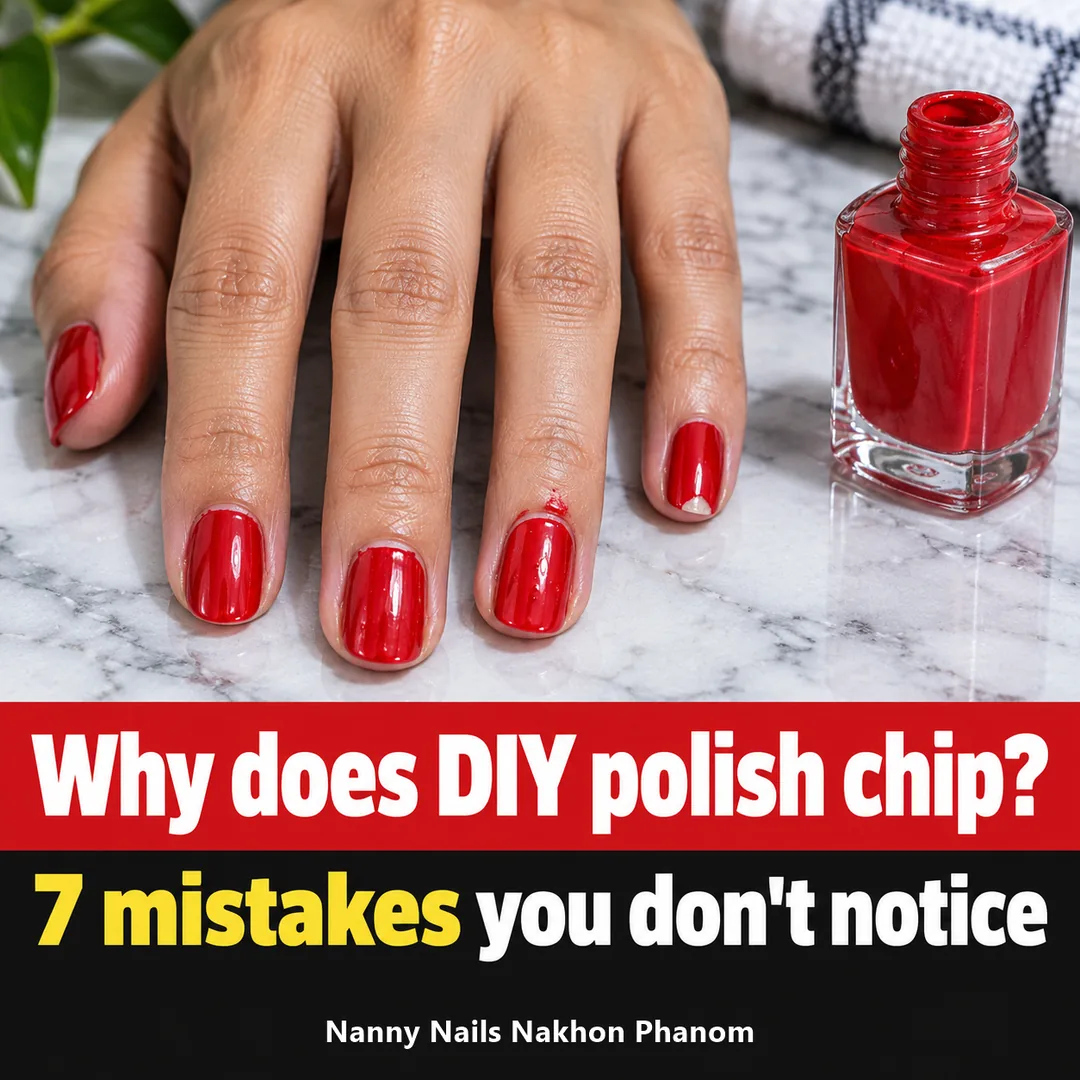 Cover: why does DIY polish chip, 7 mistakes you do not notice, Nanny Nails Nakhon Phanom