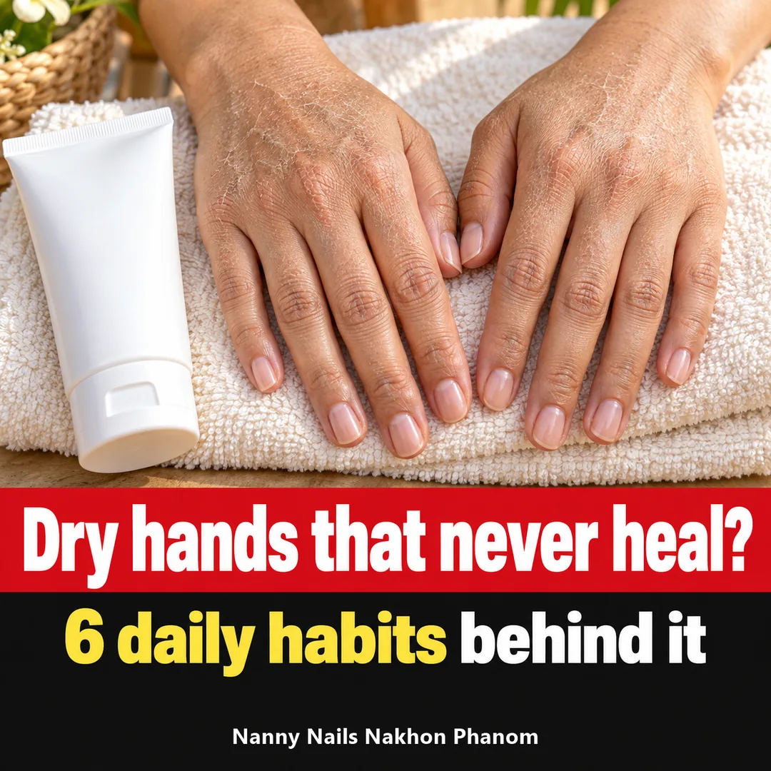 Article cover: what causes dry hands, 6 habits that make hands look older, Nanny Nails, nail salon in Nakhon Phanom