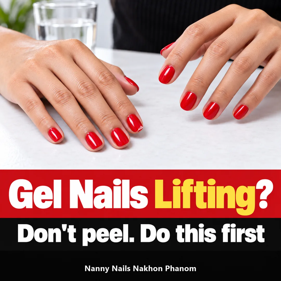 Article cover: will gel nails come off on their own, leave it or go to the salon, Nanny Nails, nail salon in Nakhon Phanom
