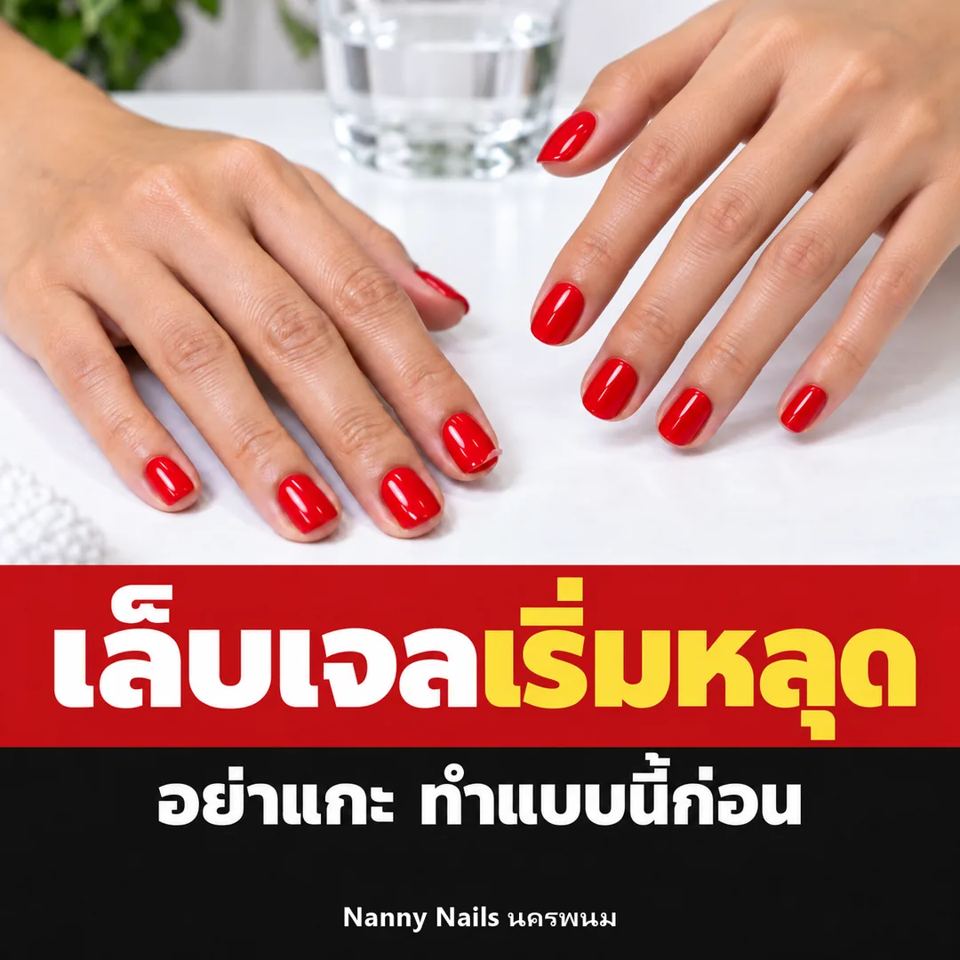 ปกบทความ เล็บเจลหลุดเองได้ไหม ปล่อยไว้หรือรีบไปร้าน Nanny Nails นครพนม