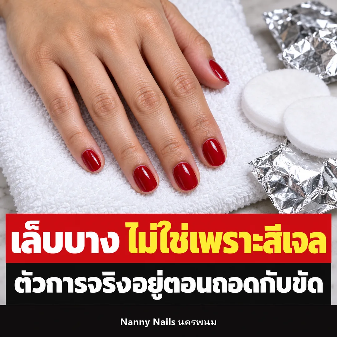 ปกบทความ ทำเล็บเจลบ่อยเล็บบางจริงไหม ตัวการจริงไม่ใช่สีเจล Nanny Nails นครพนม