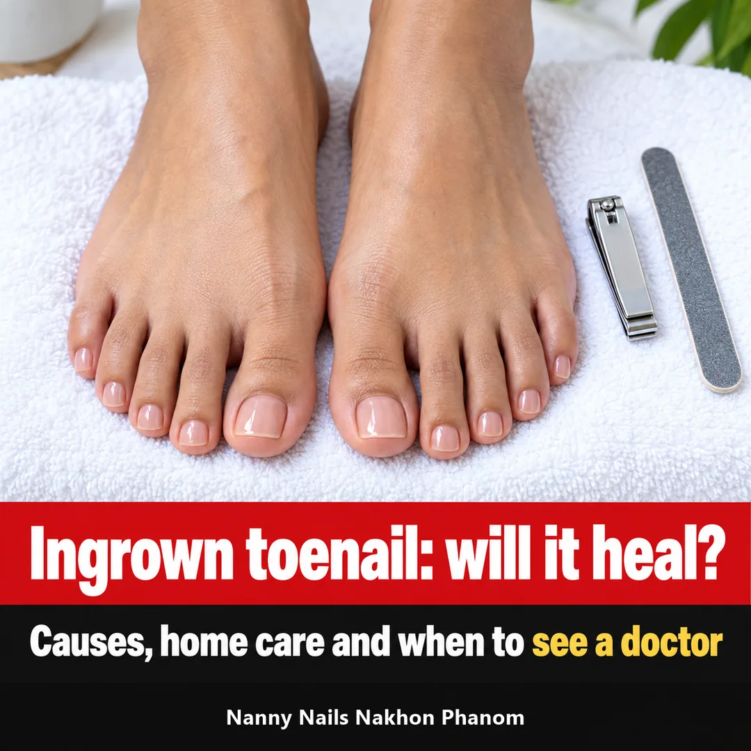 Article cover: ingrown toenail causes, home care and when to see a doctor, Nanny Nails, nail salon in Nakhon Phanom