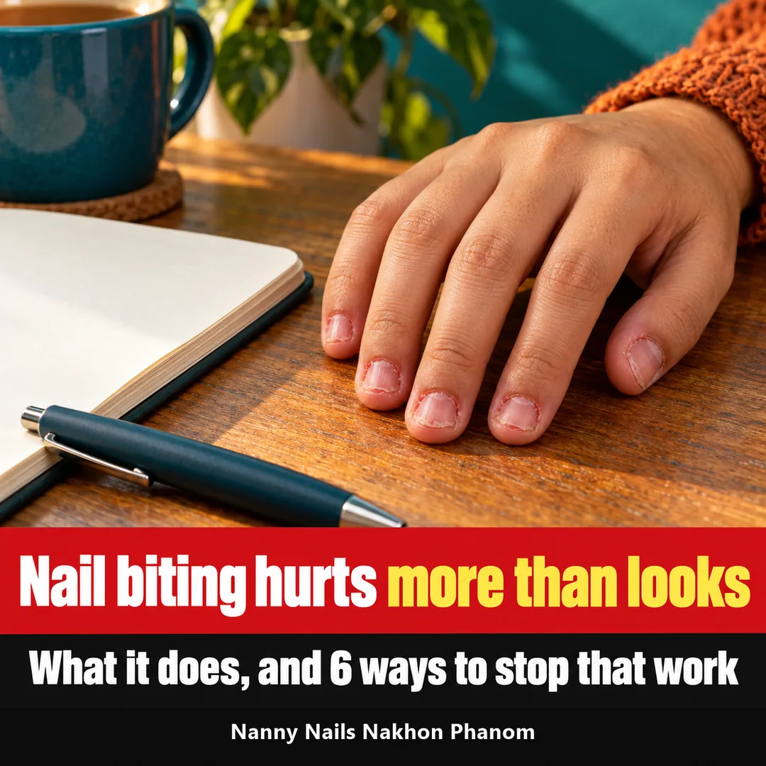 Cover: nail biting, the harm goes beyond looks, Nanny Nails Nakhon Phanom