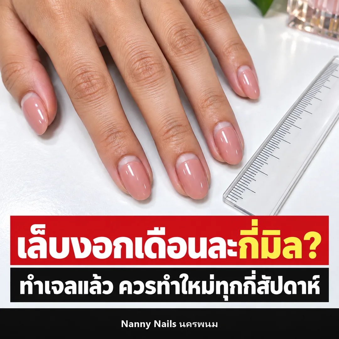 ปกบทความ เล็บงอกเดือนละกี่มิล ทำเล็บเจลแล้วควรทำใหม่ทุกกี่สัปดาห์ Nanny Nails นครพนม