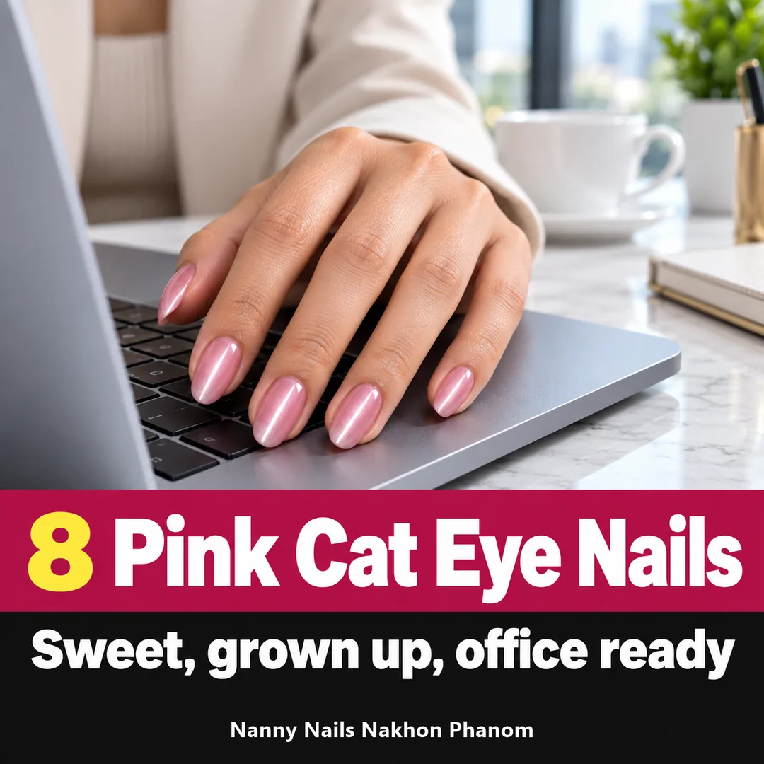 Article cover: 8 pink cat eye nail looks you can wear to work, Nanny Nails, nail salon in Nakhon Phanom