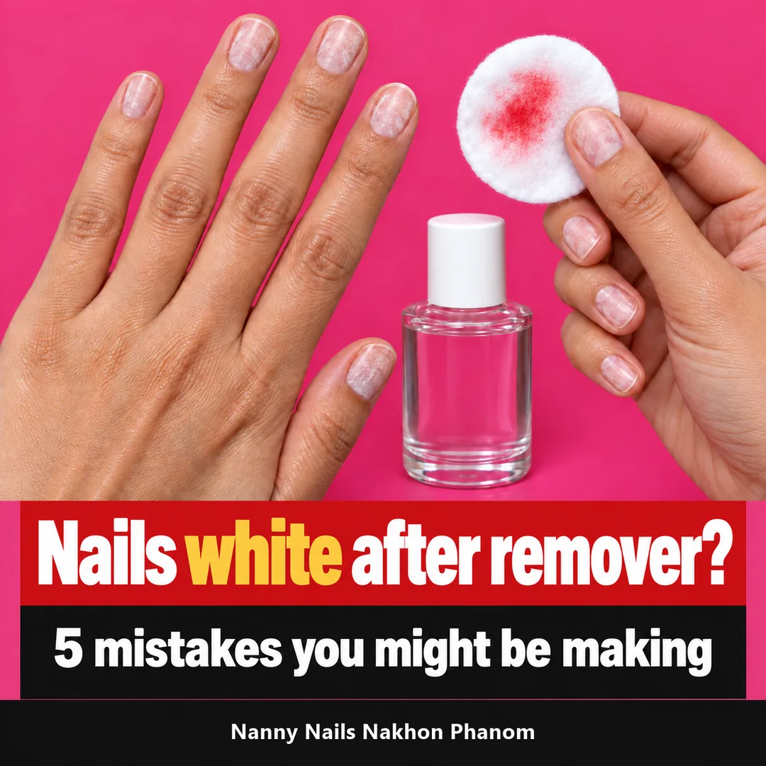 Cover: nails white after polish remover, 5 mistakes you might be making, Nanny Nails Nakhon Phanom