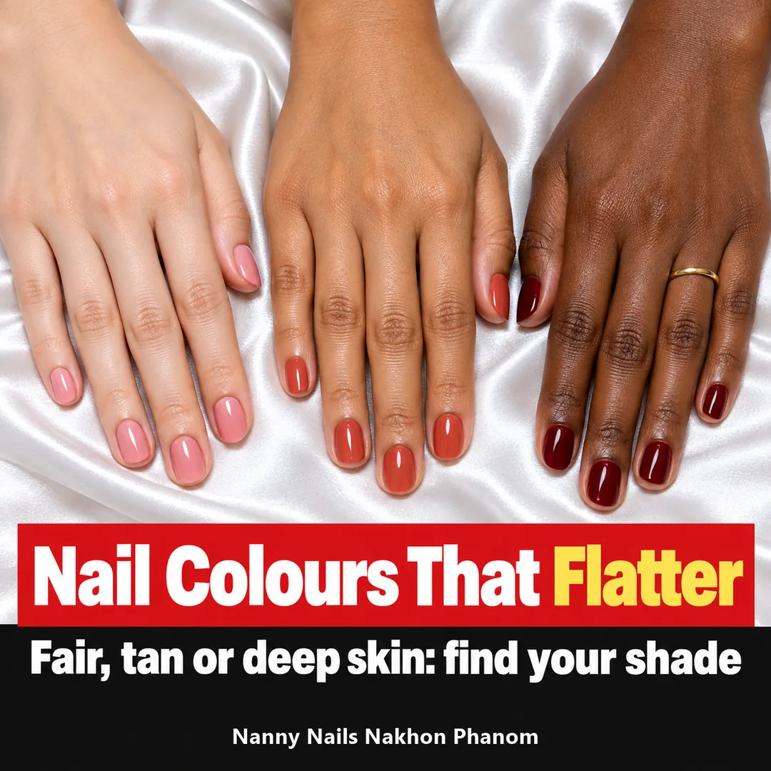 Article cover: nail colours that flatter fair, tan and deep skin, Nanny Nails, nail salon in Nakhon Phanom
