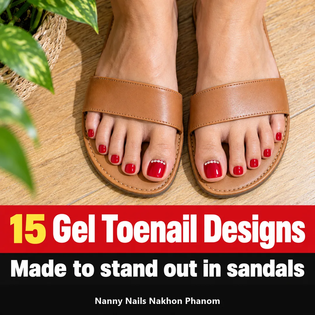 Article cover: 15 gel toenail designs, Nanny Nails, nail salon in Nakhon Phanom